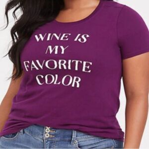 Torrid Purple Wine Crew Slim Fit Graphic Tee - Wine is my Favorite Color